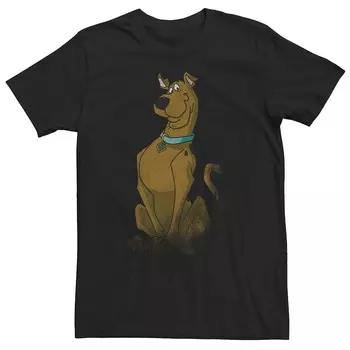 Футболка с выцветшим портретом Big & Tall Scooby-Doo Licensed Character, черный