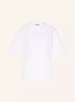 Футболка с вырезом Ganni, белый