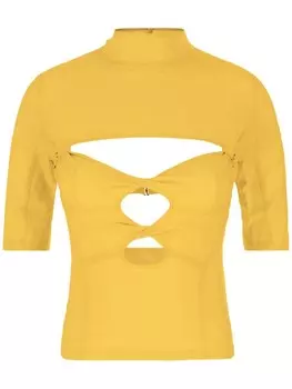 Футболка с вырезом Jacquemus, желтый