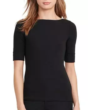Футболка с вырезом «лодочка» Lauren Ralph Lauren, черный