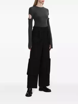 Футболка с вырезом Low Classic, серый