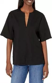 Футболка с вырезом на шее черного цвета Vince