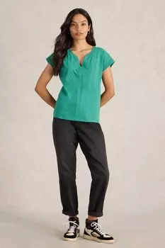 Футболка с вырезом под горло Nelly White Stuff, зеленый