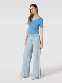 Футболка с вырезом сердечком модель "ТАНИЯ" Pieces, синий