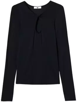 Футболка с вырезом TWINSET, черный