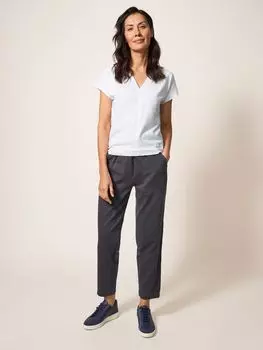 Футболка женская White Stuff Nelly Notch с V-вырезом, белый