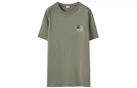 Футболка с вышитой анаграммой Loewe, зеленый