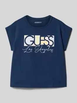 Футболка с вышитой этикеткой Guess