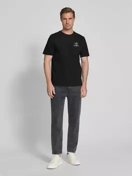 Футболка с вышитой этикеткой модель «Бруно» Les Deux, черный