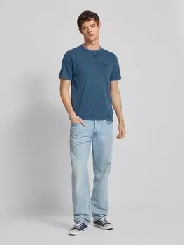 Футболка с вышитой этикеткой модель «Сильвертон» Pepe Jeans, темно-синий