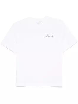 Футболка с вышитой надписью Maison Labiche, белый