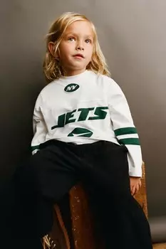 Футболка с вышитой нашивкой new york jets nfl ZARA, белый