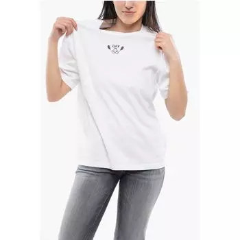Футболка с вышитой стрелкой BANDANA и круглым вырезом Off-White, White