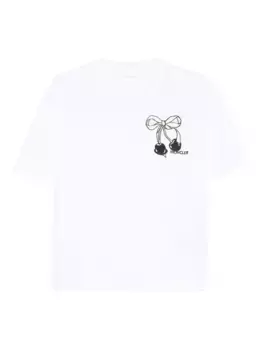 Футболка с вышитым бантом MONCLER, белый