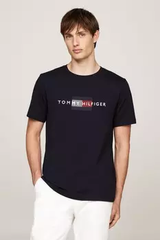 Футболка с вышитым флагом Tommy Hilfiger, синий