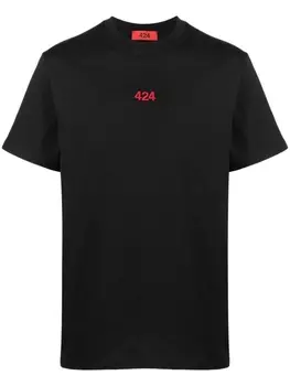 Футболка с вышитым логотипом 424, черный