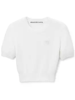 Футболка с вышитым логотипом Alexander Wang, белый