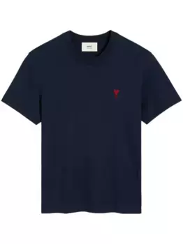 Футболка с вышитым логотипом AMI Paris, синий