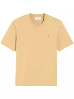 Футболка с вышитым логотипом AMI Paris, желтый