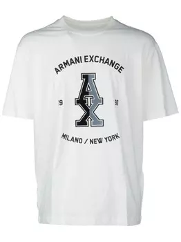 Футболка с вышитым логотипом Armani Exchange, белый
