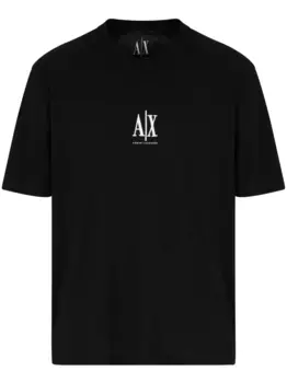 Футболка с вышитым логотипом Armani Exchange, черный