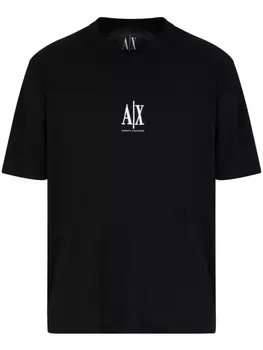 Футболка с вышитым логотипом Armani Exchange, черный