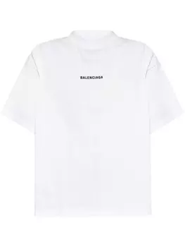 Футболка с вышитым логотипом Balenciaga, белый