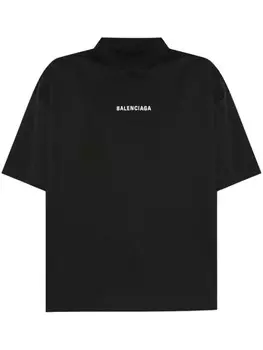 Футболка с вышитым логотипом Balenciaga, черный