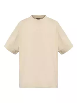 Футболка с вышитым логотипом BALENCIAGA, нейтральный