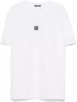 Футболка с вышитым логотипом Balmain, белый