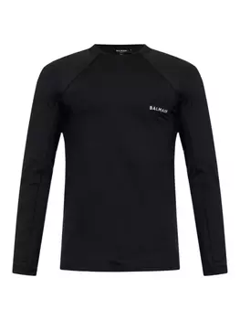 Футболка с вышитым логотипом Balmain, черный