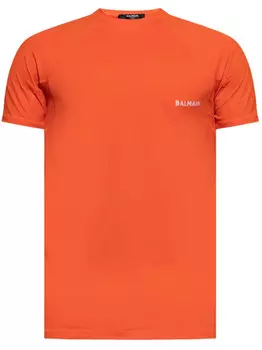 Футболка с вышитым логотипом Balmain, оранжевый