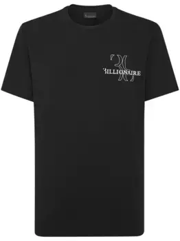 Футболка с вышитым логотипом Billionaire, черный