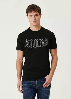 Футболка с вышитым логотипом black stone Dsquared2