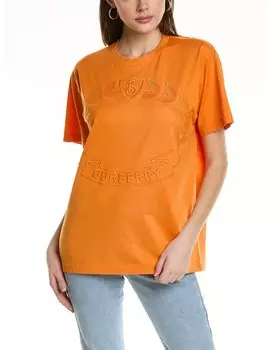 Футболка с вышитым логотипом Burberry, оранжевый