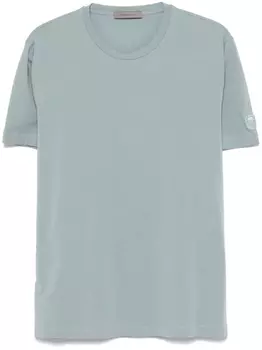 Футболка с вышитым логотипом Corneliani, синий