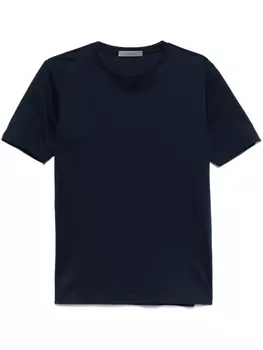 Футболка с вышитым логотипом Corneliani, синий