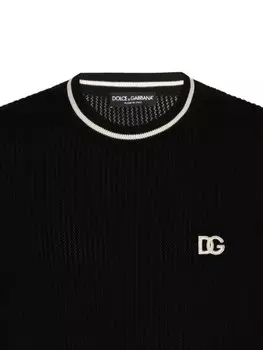 Футболка с вышитым логотипом DG Dolce & Gabbana, черный