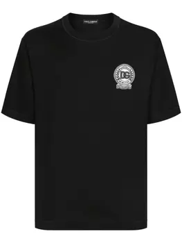 Футболка с вышитым логотипом DG Dolce & Gabbana, черный
