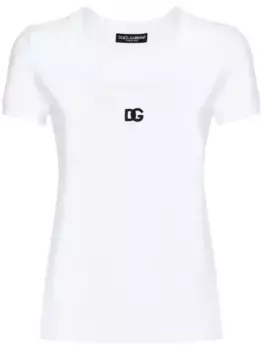 Футболка с вышитым логотипом DOLCE & GABBANA, белый