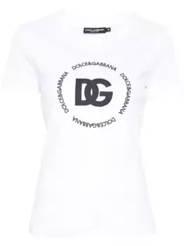 Футболка с вышитым логотипом DOLCE & GABBANA, белый