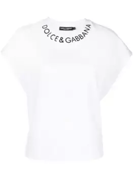 Футболка с вышитым логотипом DOLCE & GABBANA, белый