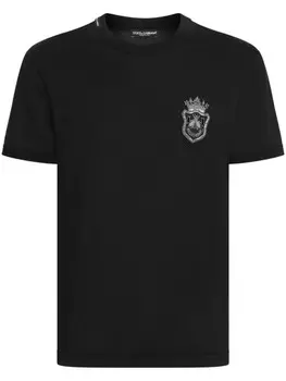 Футболка с вышитым логотипом Dolce & Gabbana, черный
