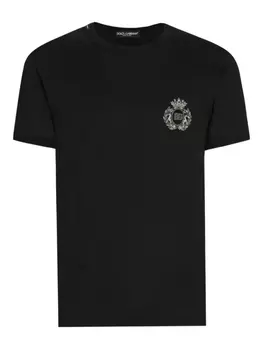 Футболка с вышитым логотипом Dolce & Gabbana, черный