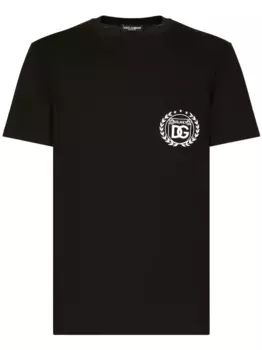Футболка с вышитым логотипом DOLCE & GABBANA, черный