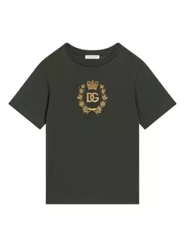 Футболка с вышитым логотипом Dolce & Gabbana Kids, зеленый