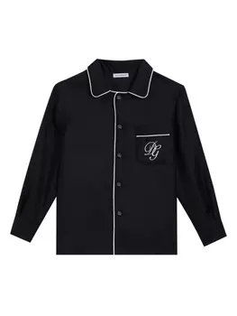 Футболка с вышитым логотипом Dolce & Gabbana Kids, синий