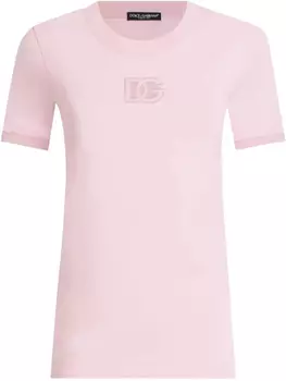 Футболка с вышитым логотипом Dolce & Gabbana, розовый