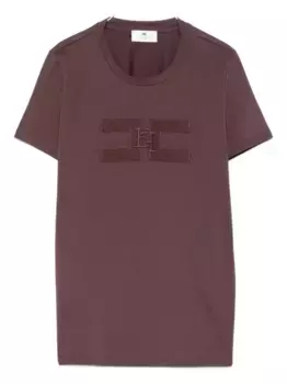 Футболка с вышитым логотипом Elisabetta Franchi, фиолетовый
