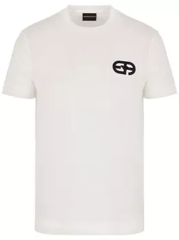 Футболка с вышитым логотипом Emporio Armani, белый